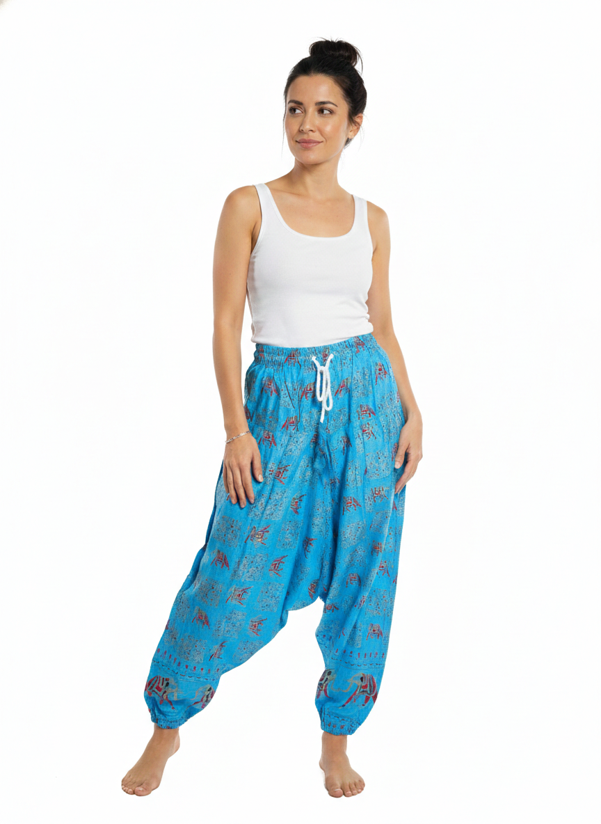 Women | Rayon Afghani Harem Pant/ Pajama | Boho Yoga Pant | Elephant/ Camel print