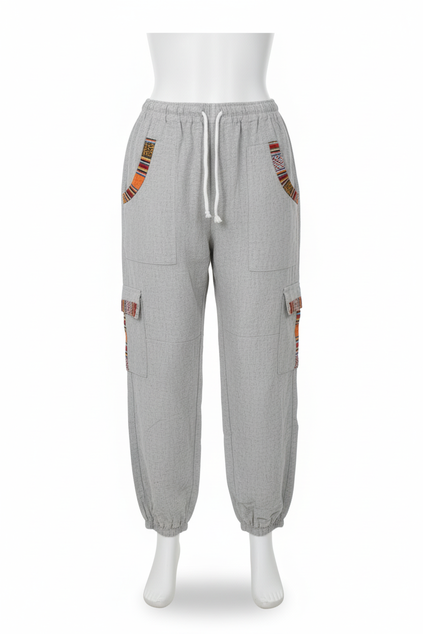 Unisex | Himalayan Patti Khadi Cotton Cargo Pant | side pockets | plain