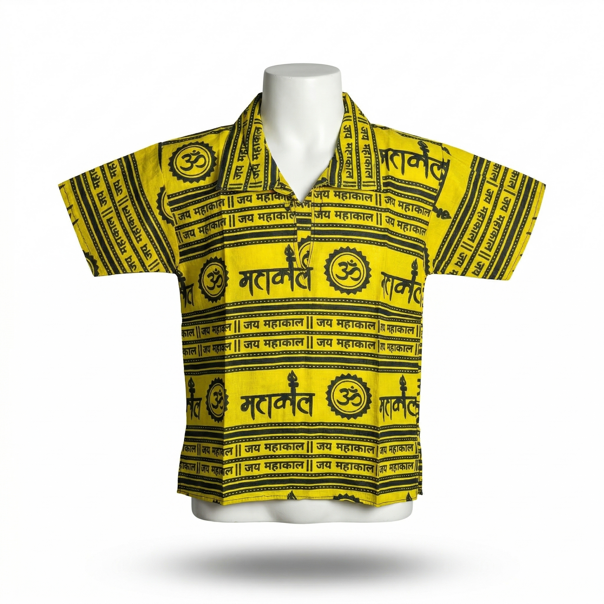 Kids | 'Om' printed Cotton Kurta | half sleeve | religious motifs