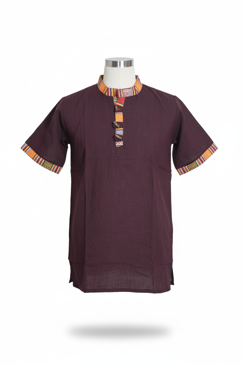 Unisex | Himalayan Patti Khadi Kurta | half sleeve | waist length | plain