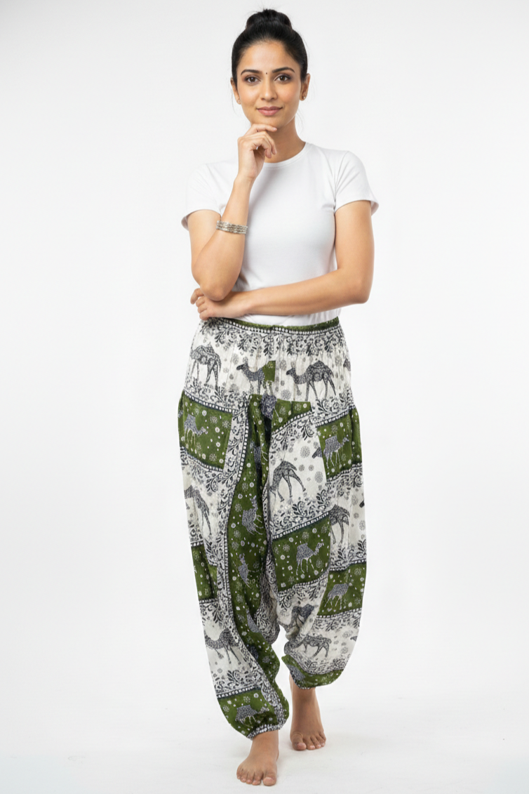 Women | Rayon Afghani Harem Pant/ Pajama | Boho Yoga Pant | Elephant/ Camel print