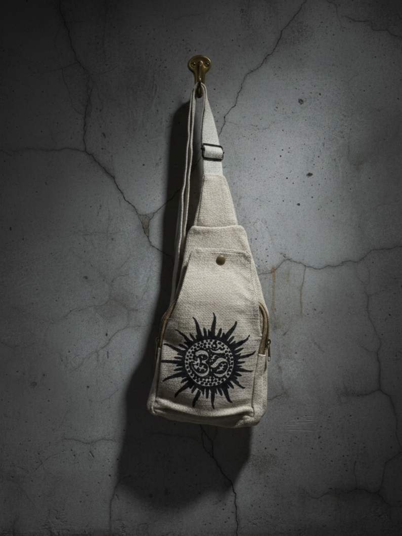 Cotton Chest Bag | assorted multicoloured & Textured pattern | crossbody sling | men