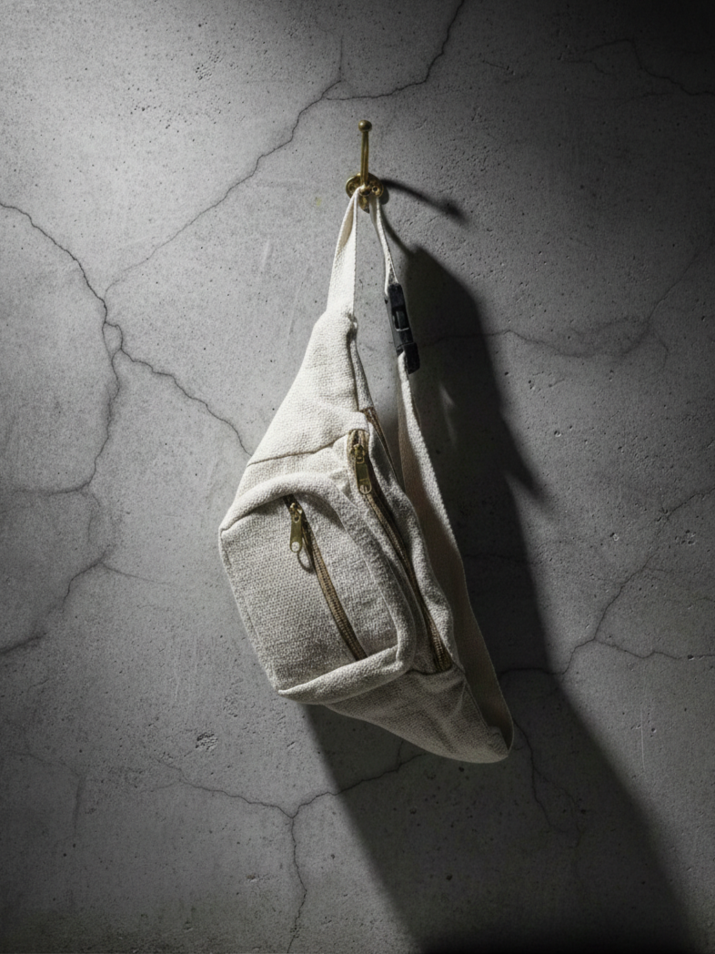 Cotton Waist Bag/ Fanny Pack| assorted multicoloured & textured Belgium pattern | men