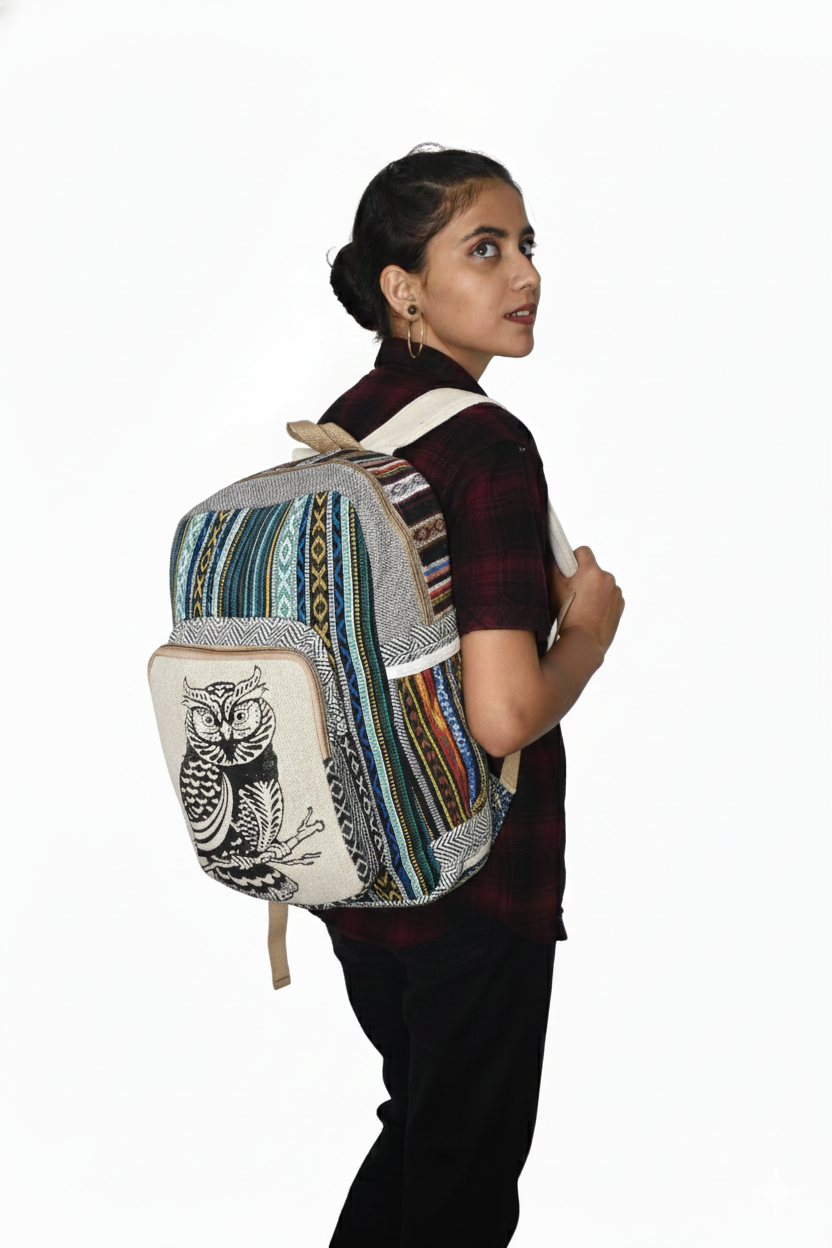 Block-printed Cotton Bag Pack | assorted multicoloured & textured pattern | large size | unisex