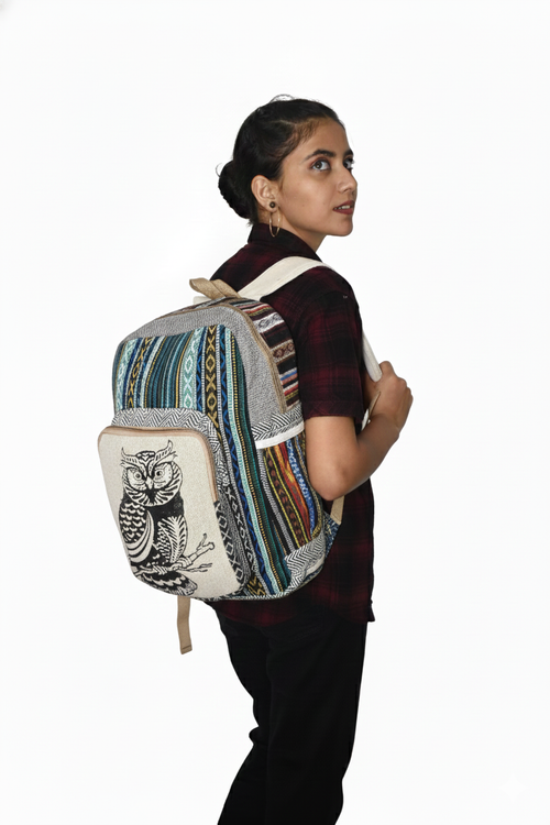 Block-printed Cotton Bag Pack | assorted multicoloured & textured pattern | large size | unisex