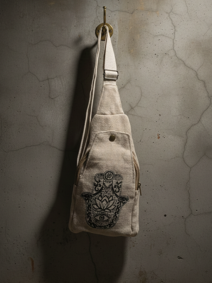 Cotton Chest Bag | assorted multicoloured & Textured pattern | crossbody sling | men