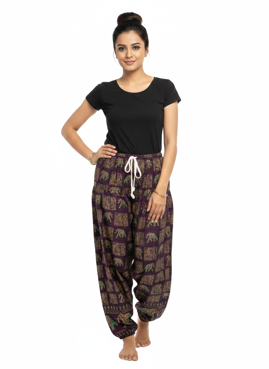 Women | Rayon Afghani Harem Pant/ Pajama | Boho Yoga Pant | Elephant/ Camel print