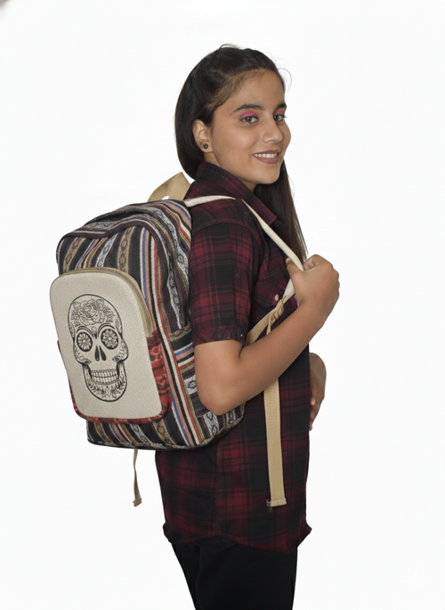 Block-printed Cotton Bag Pack | assorted multicoloured & textured pattern | medium size | unisex