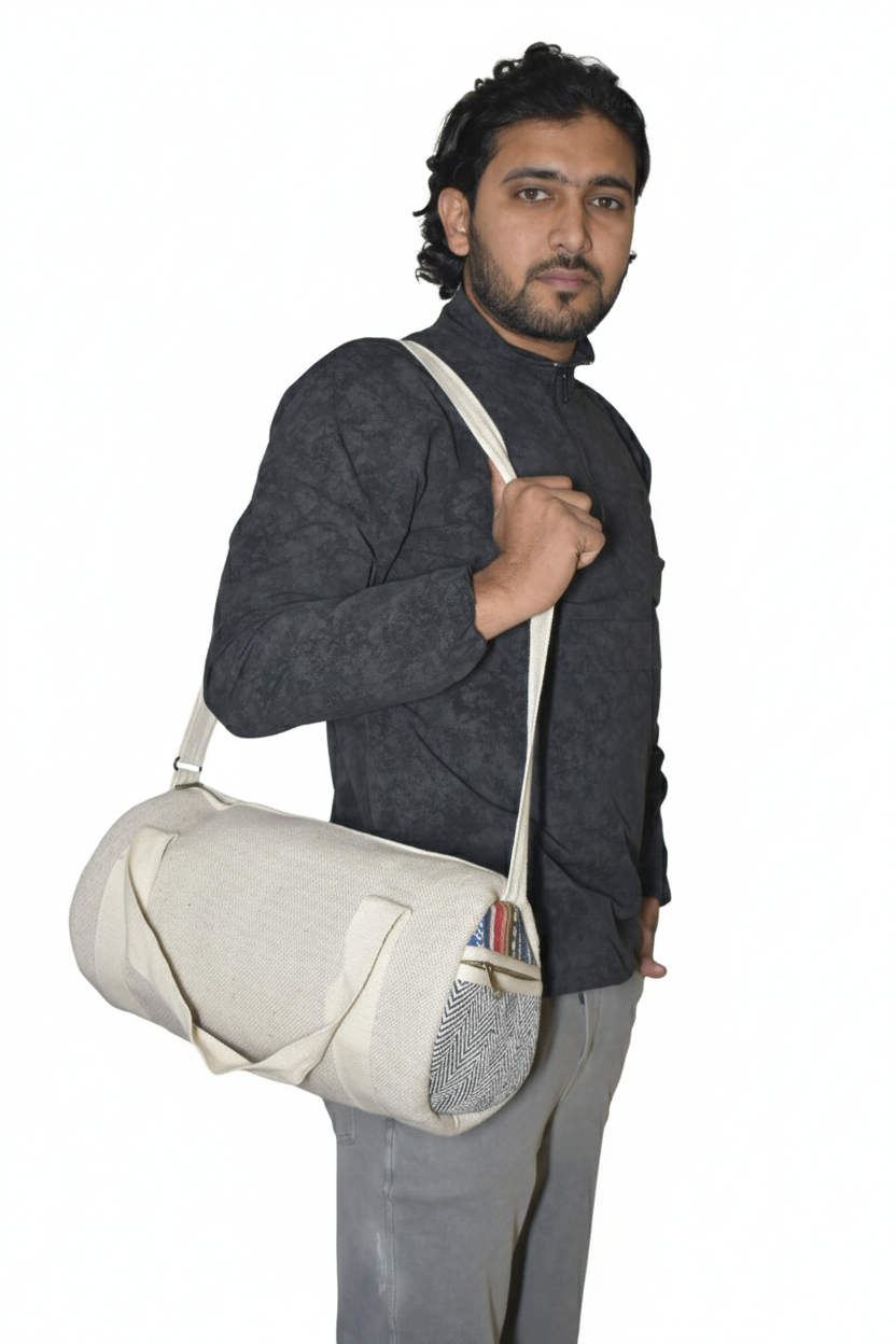 Cotton Duffle Bag | assorted multicoloured & textured pattern | multi-utility design| unisex