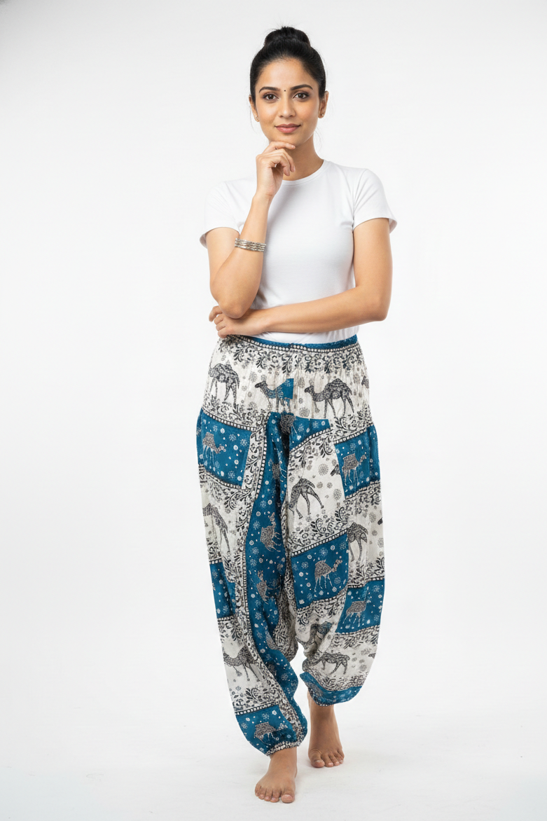 Women | Rayon Afghani Harem Pant/ Pajama | Boho Yoga Pant | Elephant/ Camel print