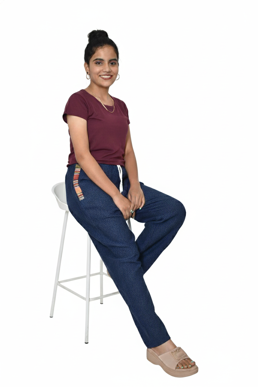 Unisex | Himalayan Patti Khadi Casual Pants | side pocket | plain