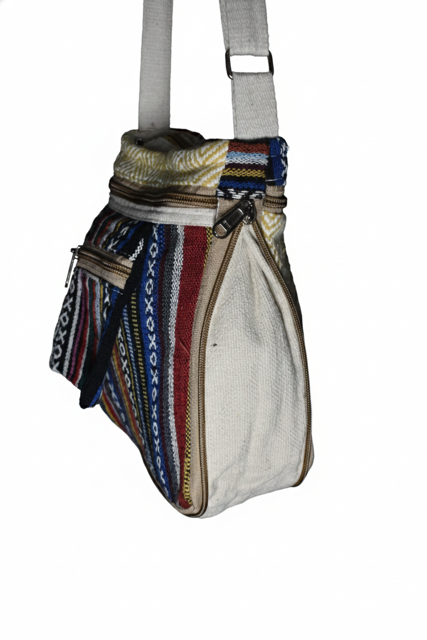 Cotton Big Boss Sling Bag | assorted multicoloured & textured pattern | convertible | women