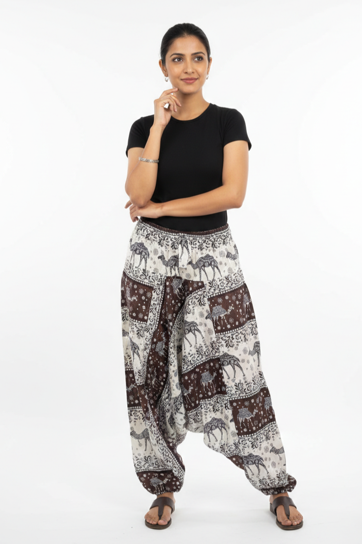 Women | Rayon Afghani Harem Pant/ Pajama | Boho Yoga Pant | Elephant/ Camel print