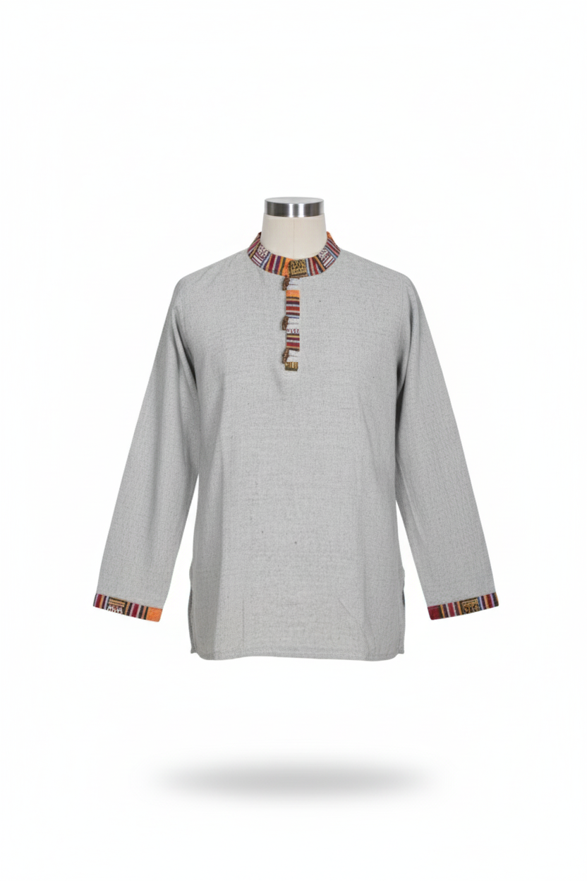 Unisex | Himalayan Patti Khadi Kurta | full sleeve | waist length | plain