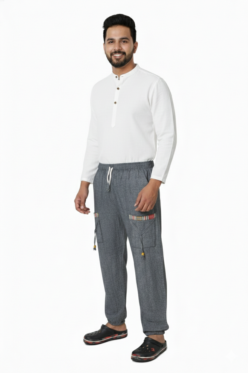 Unisex | Himalayan Patti Khadi Jogger/ Pajama | front pockets | plain