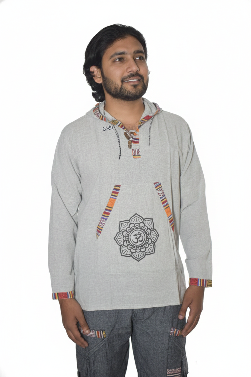 Unisex | Himalayan Patti Khadi Hoodie | kangaroo pocket | block print