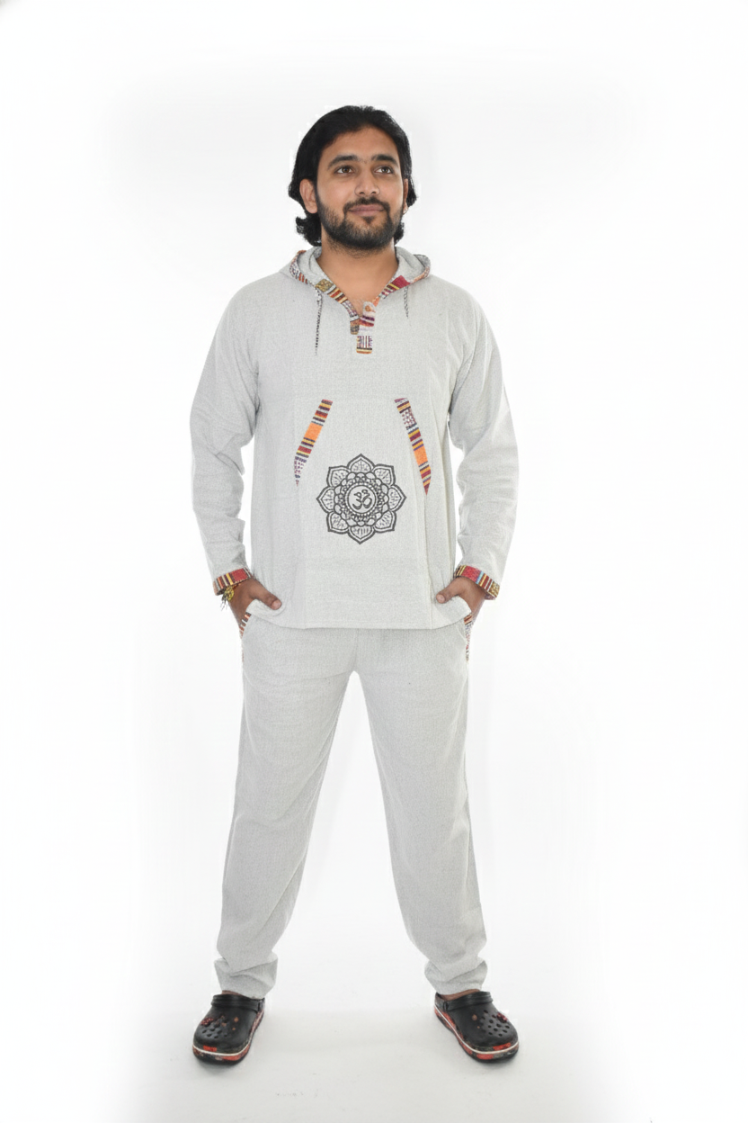 Unisex | Himalayan Patti Khadi Hoodie | kangaroo pocket | block print