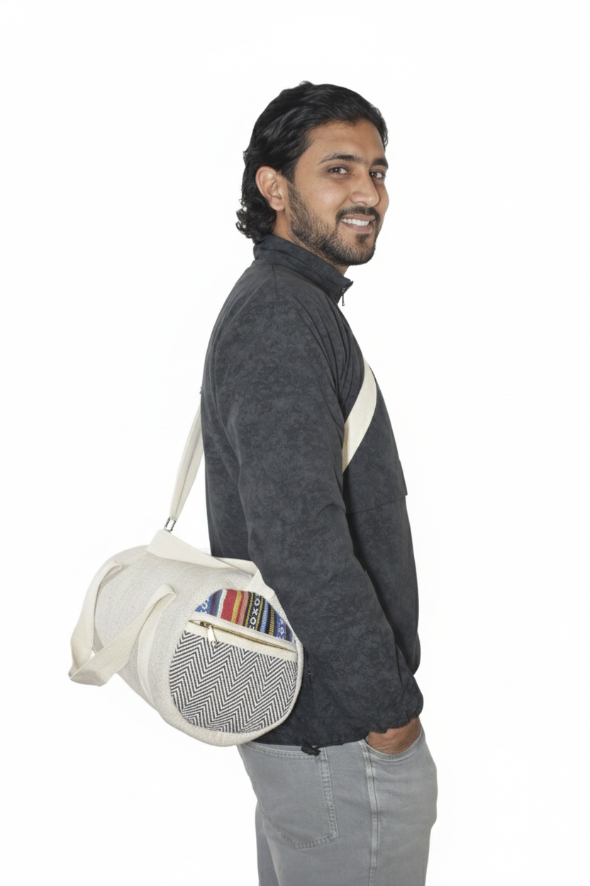 Cotton Duffle Bag | assorted multicoloured & textured pattern | multi-utility design| unisex