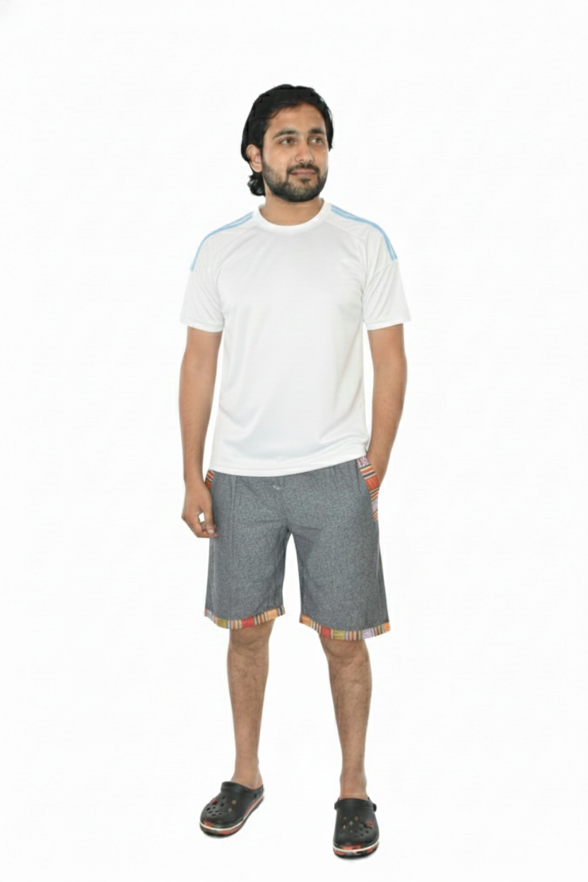 Unisex | Himalayan Patti Khadi Cotton Nicker/ Shorts | side pockets| plain