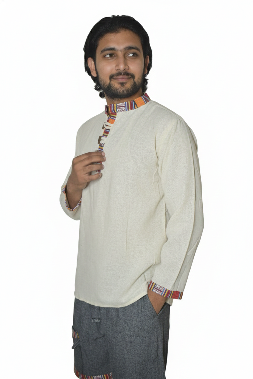 Unisex | Himalayan Patti Khadi Kurta | full sleeve | waist length | plain