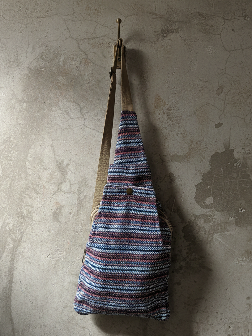 Cotton Chest Bag | assorted multicoloured & Textured pattern | crossbody sling | men