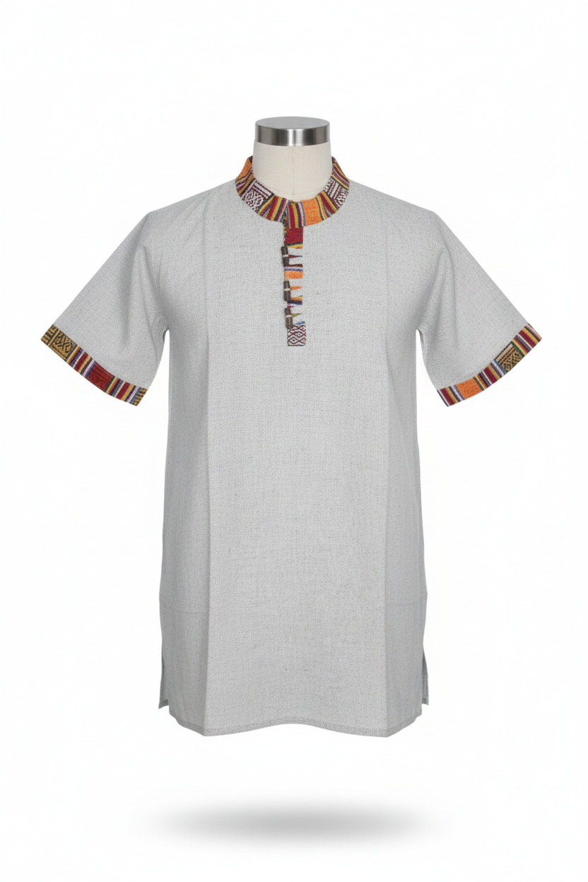 Unisex | Himalayan Patti Khadi Kurta | half sleeve | waist length | plain