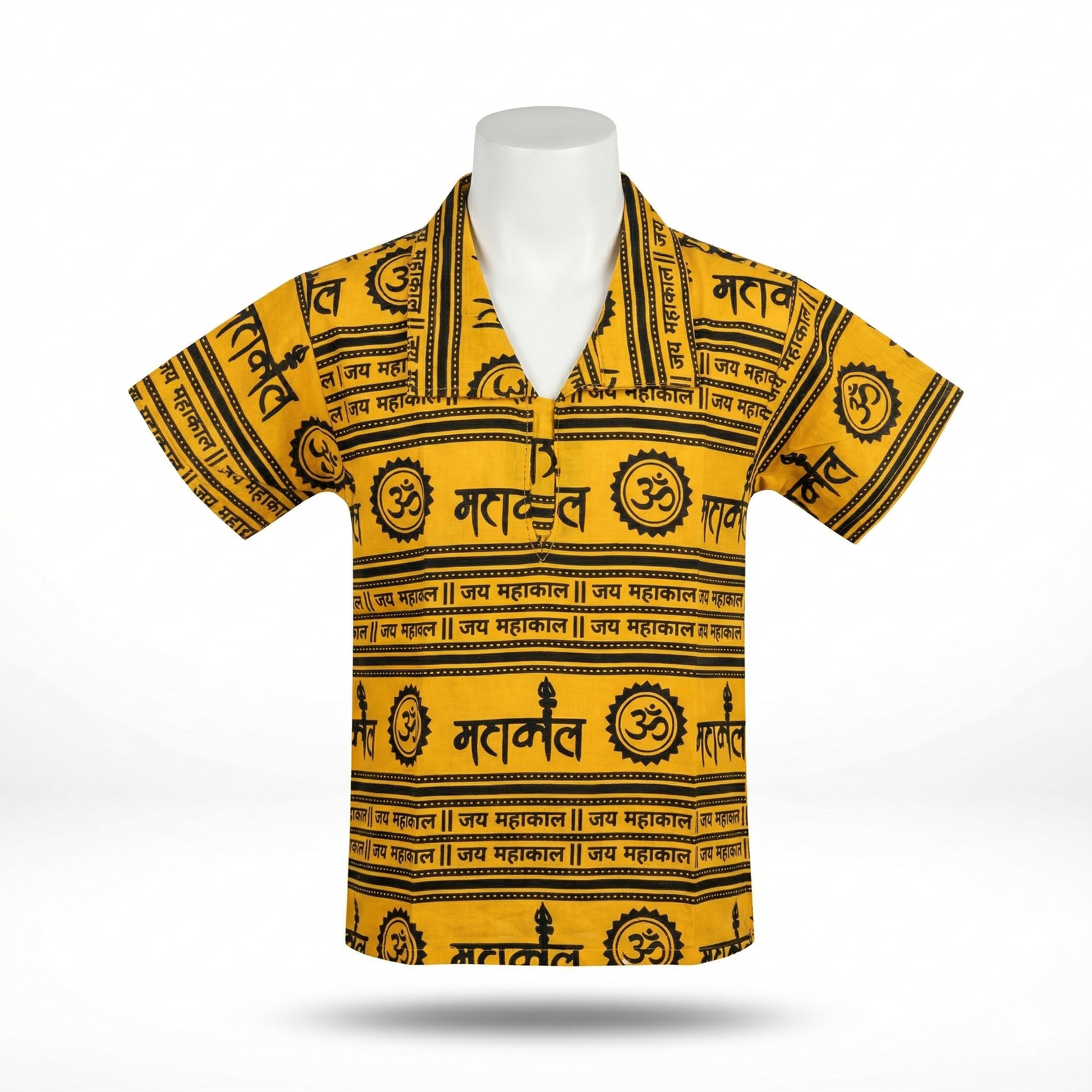 Kids | 'Om' printed Cotton Kurta | half sleeve | religious motifs