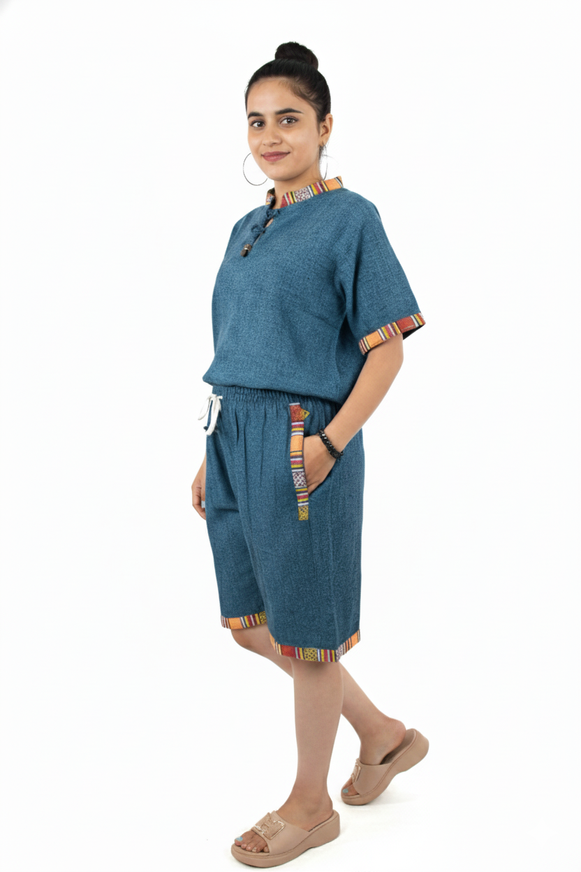 Unisex | Himalayan Patti Khadi Cotton Nicker/ Shorts | side pockets| plain