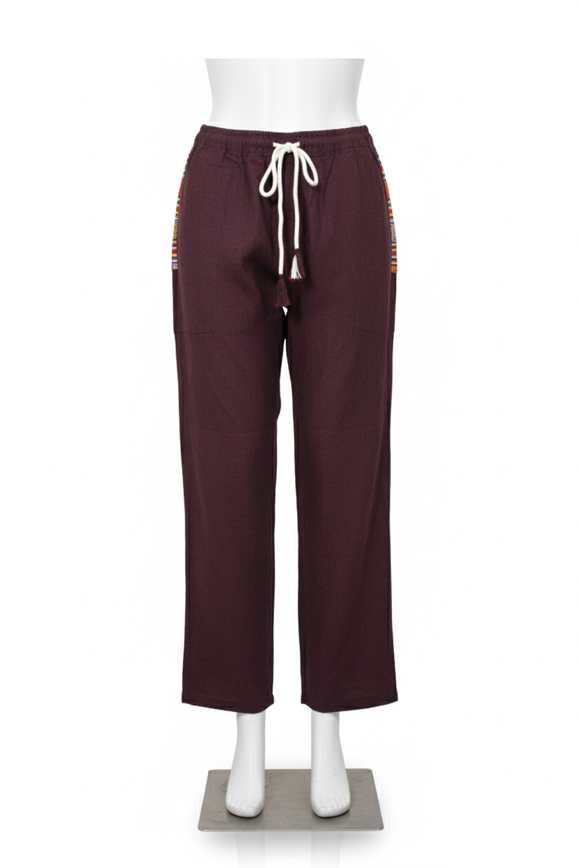 Unisex | Himalayan Patti Khadi Casual Pants | side pocket | plain