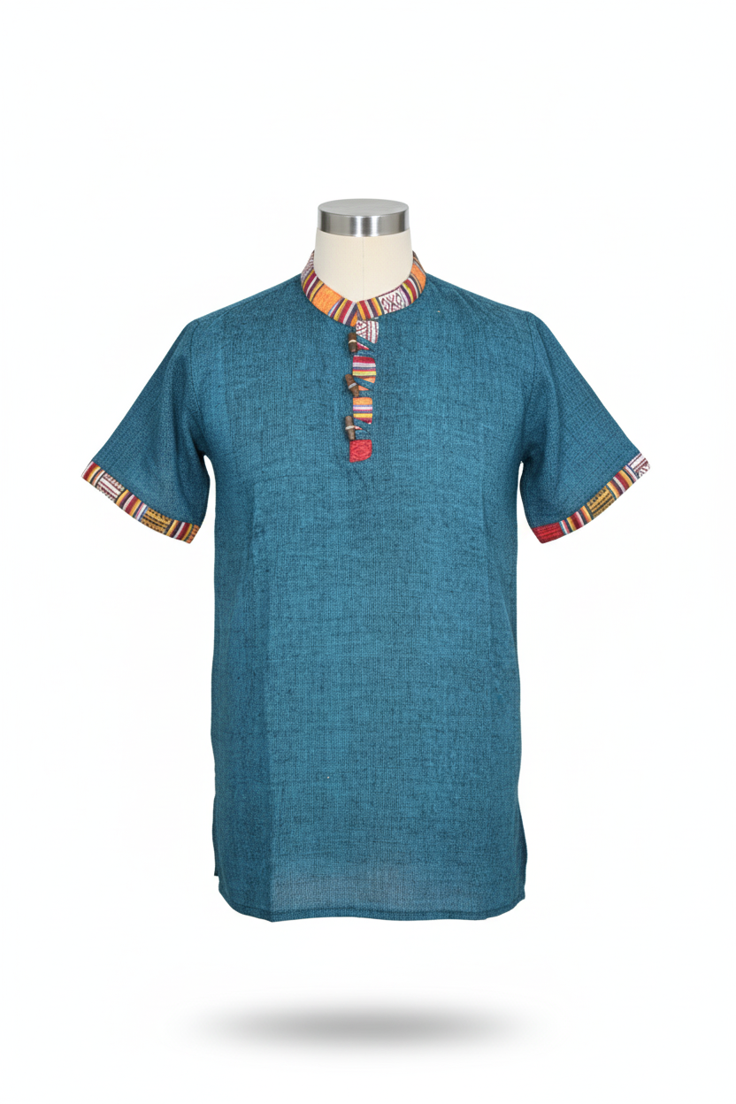 Unisex | Himalayan Patti Khadi Kurta | half sleeve | waist length | plain