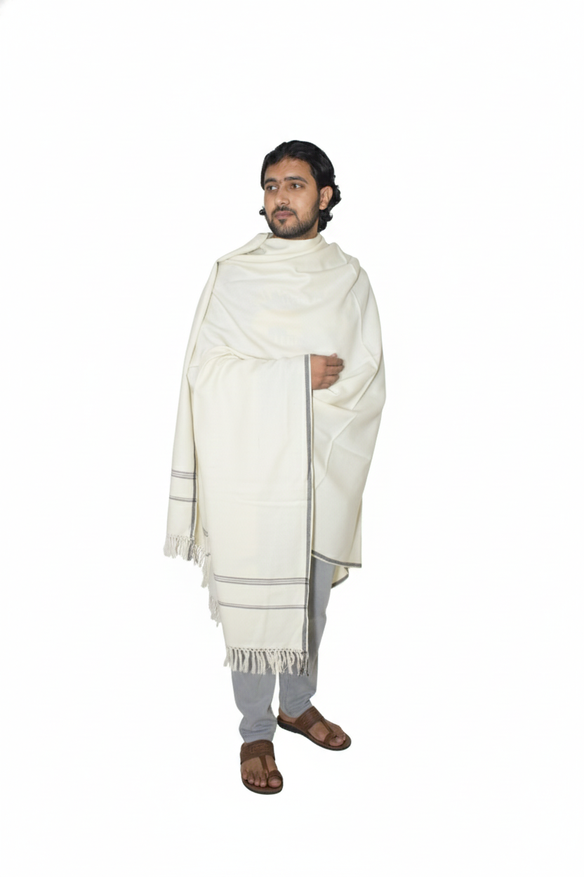 Men | Traditional Kullu Shawl (Loi) | Mixed wool | solid design