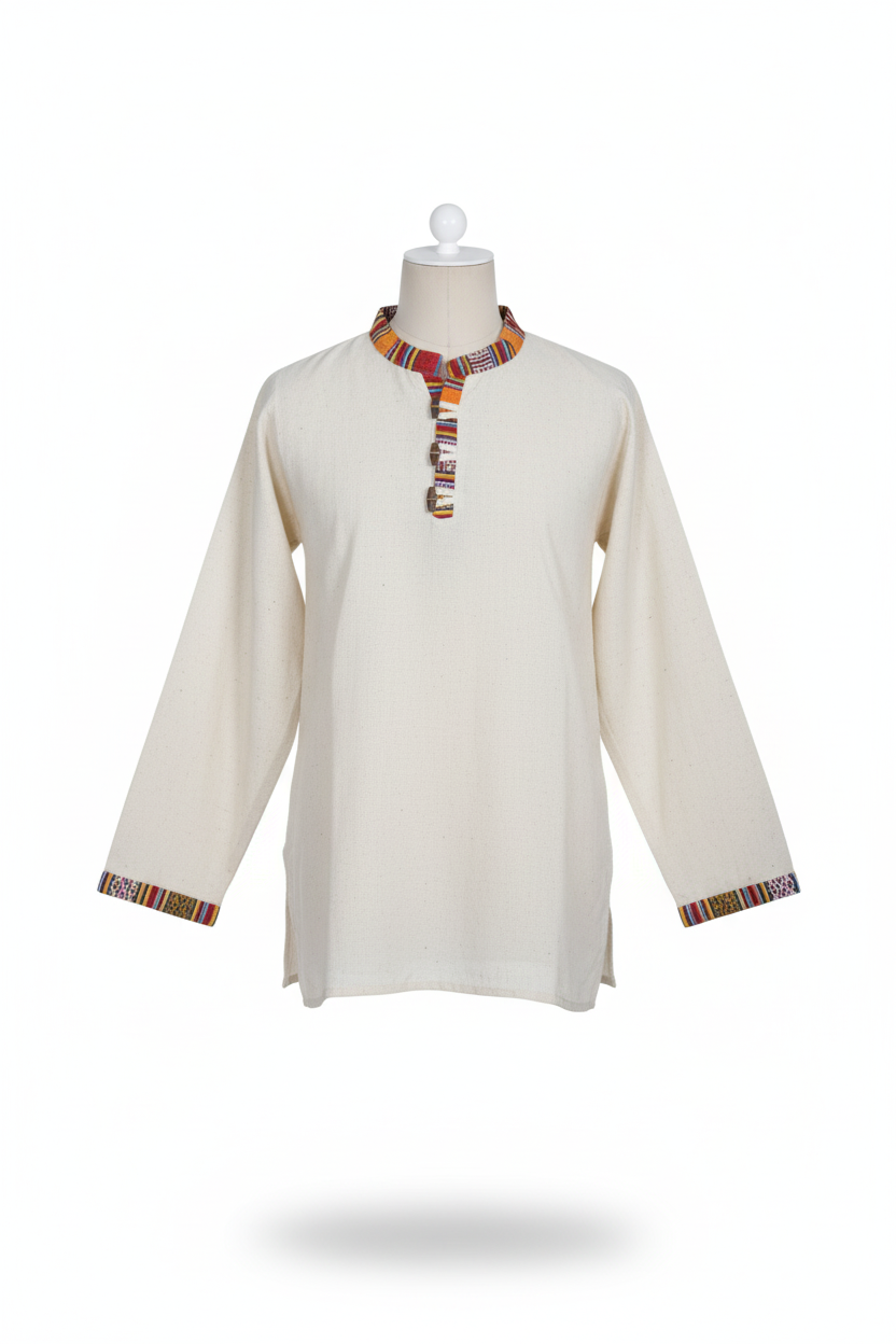 Unisex | Himalayan Patti Khadi Kurta | full sleeve | waist length | plain